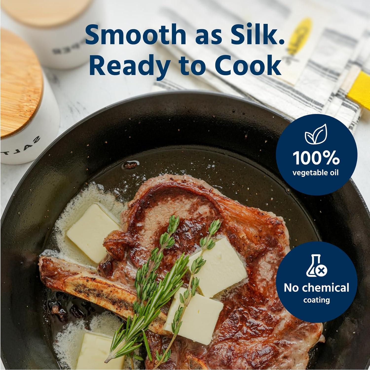 Sartén de Hierro Fundido COOKLIFE 10 Pulgadas Pre-Sazonada