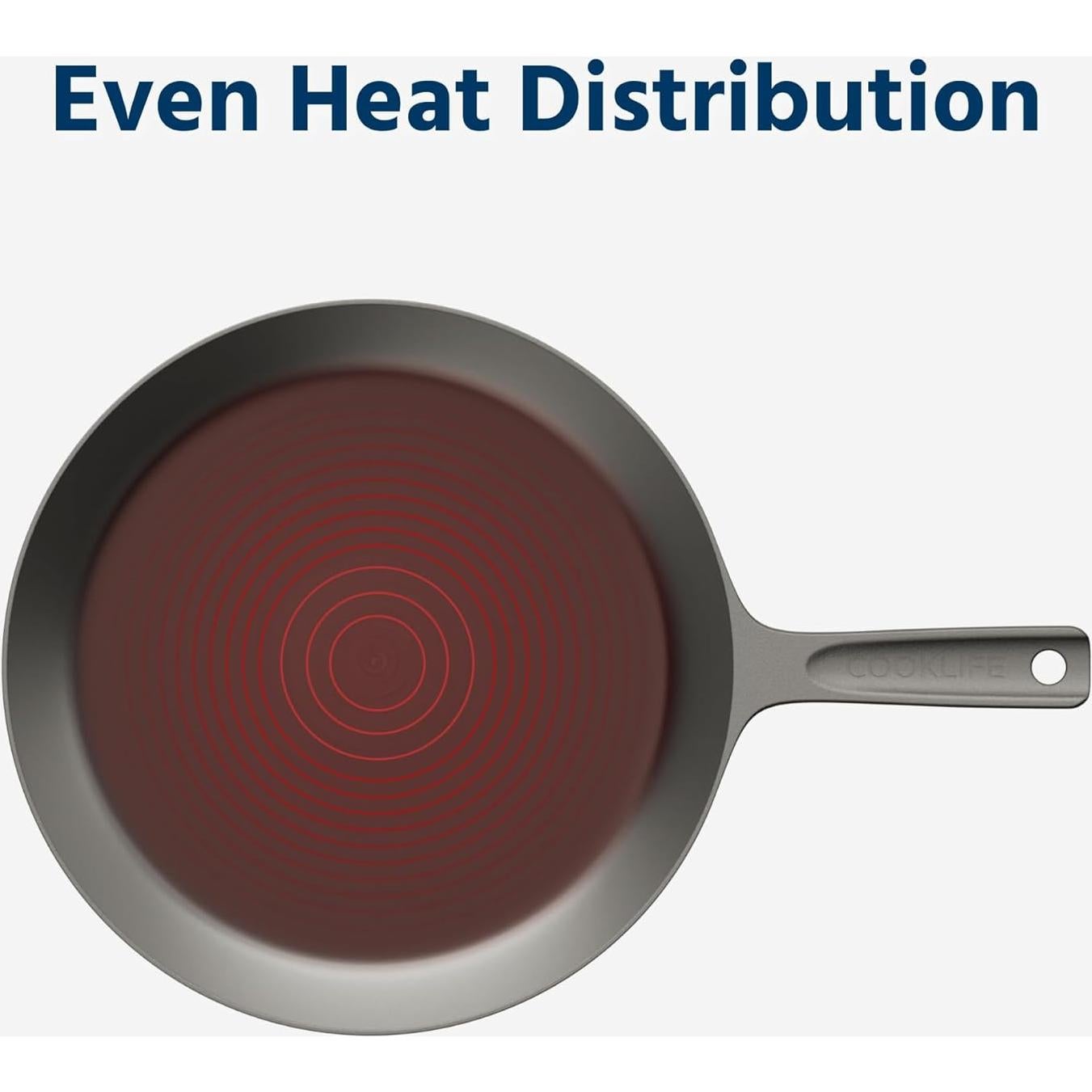 Sartén de Hierro Fundido COOKLIFE 10 Pulgadas Pre-Sazonada
