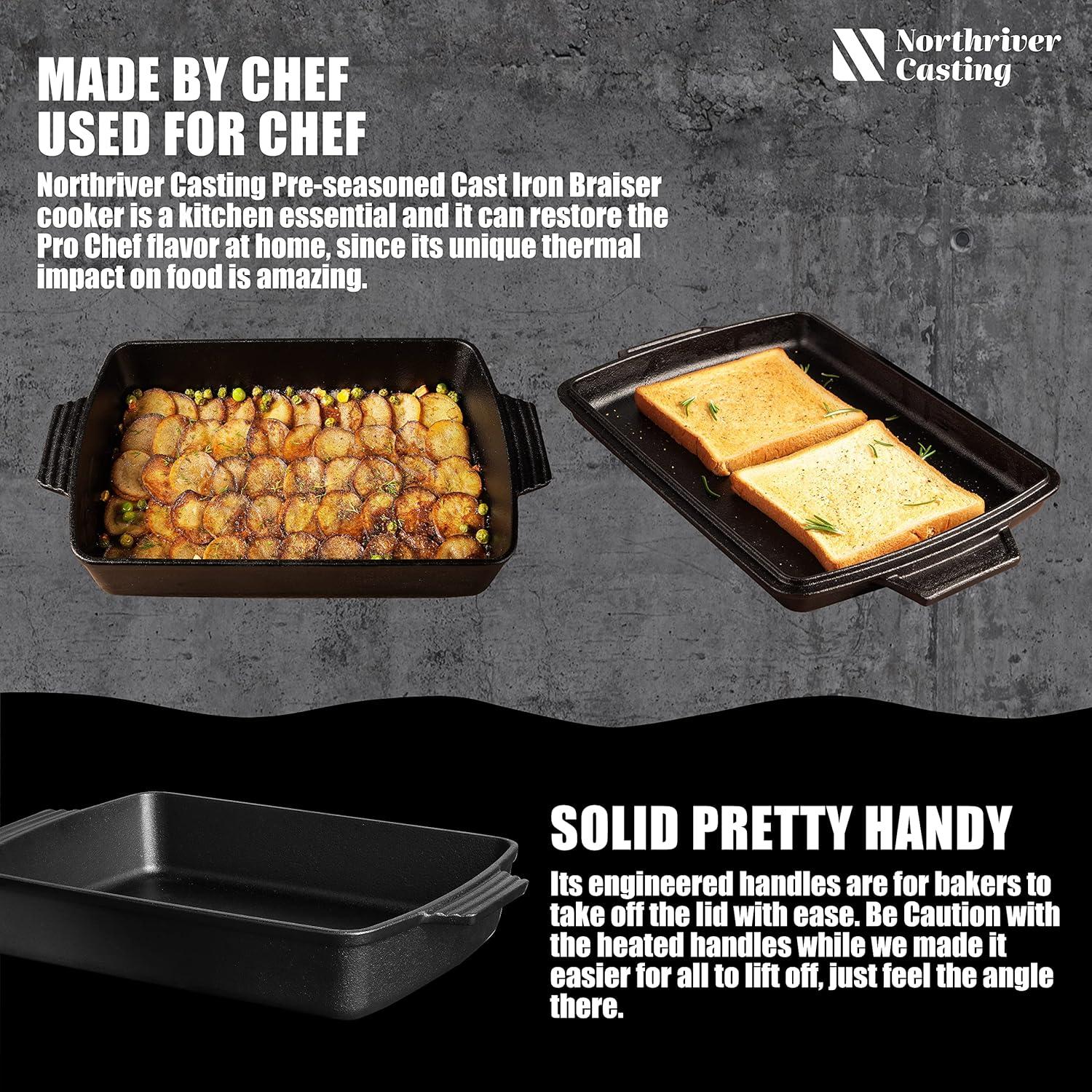 Horno Holandés de Hierro Fundido Northriver 6QT Pre-Sazonado