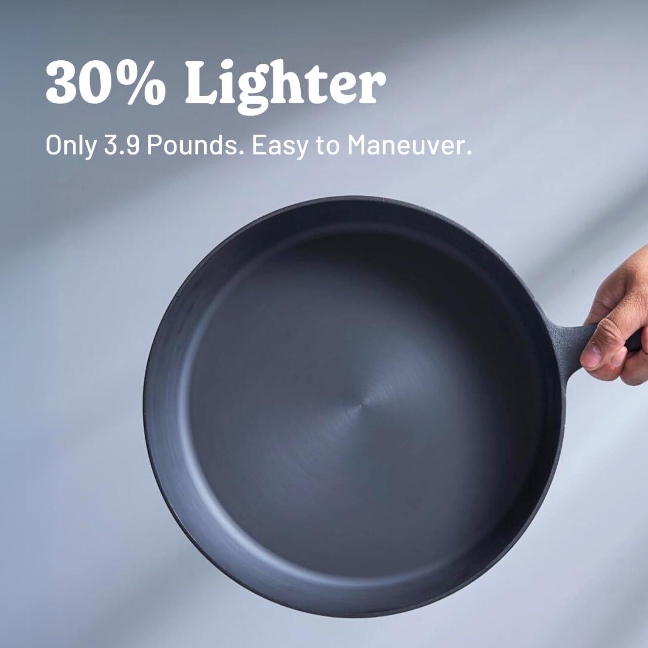 Sartén Flambo de Hierro Fundido 10" Antiadherente - Ligera y Apta para Horno