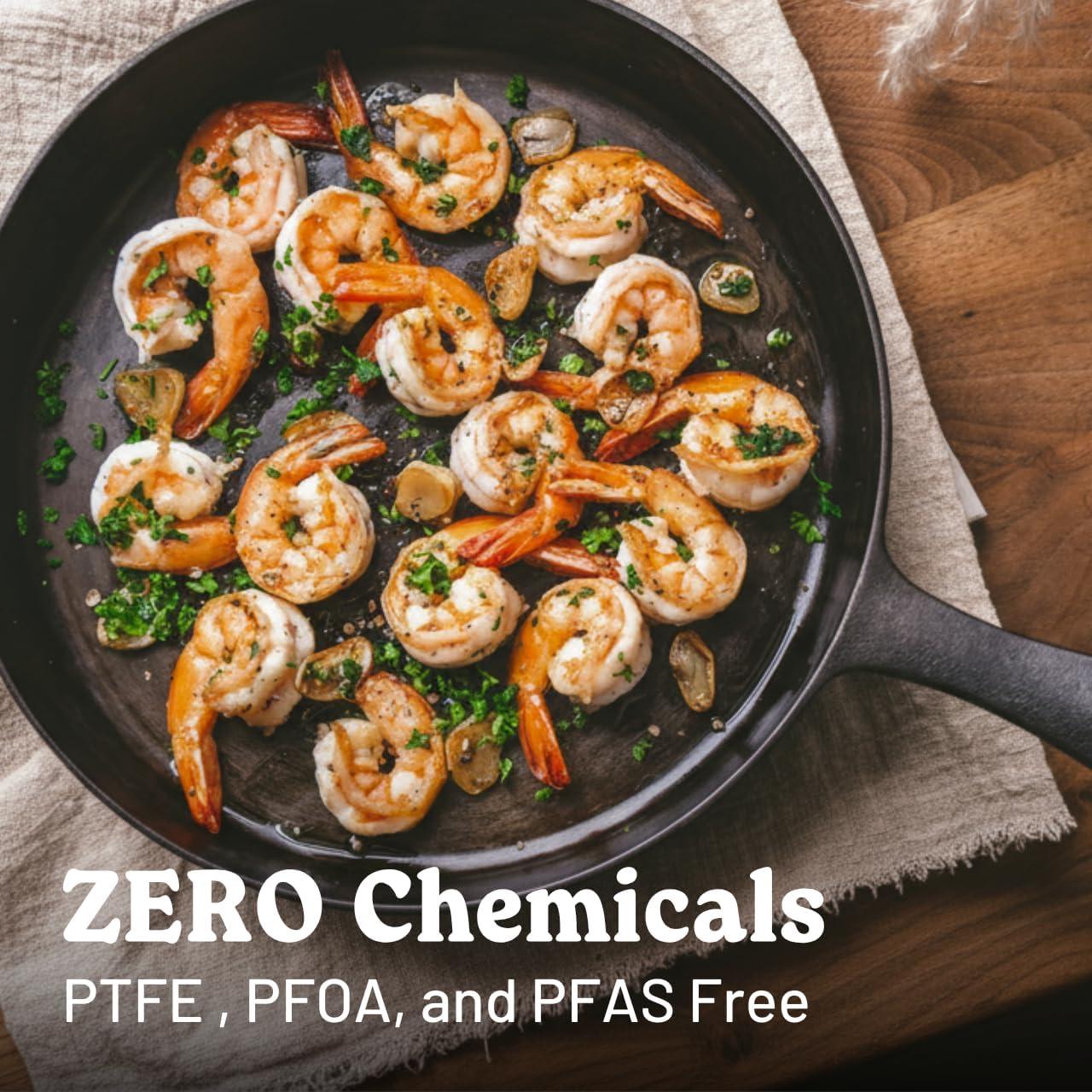 Sartén Flambo de Hierro Fundido 10" Antiadherente - Ligera y Apta para Horno