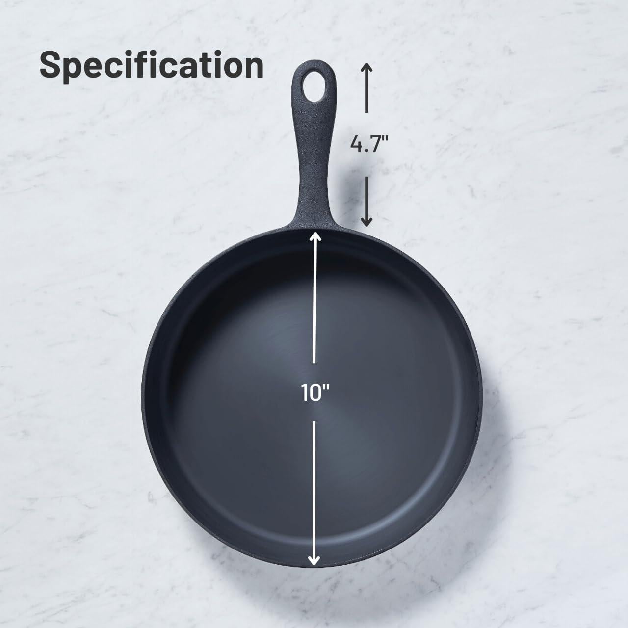 Sartén Flambo de Hierro Fundido 10" Antiadherente - Ligera y Apta para Horno