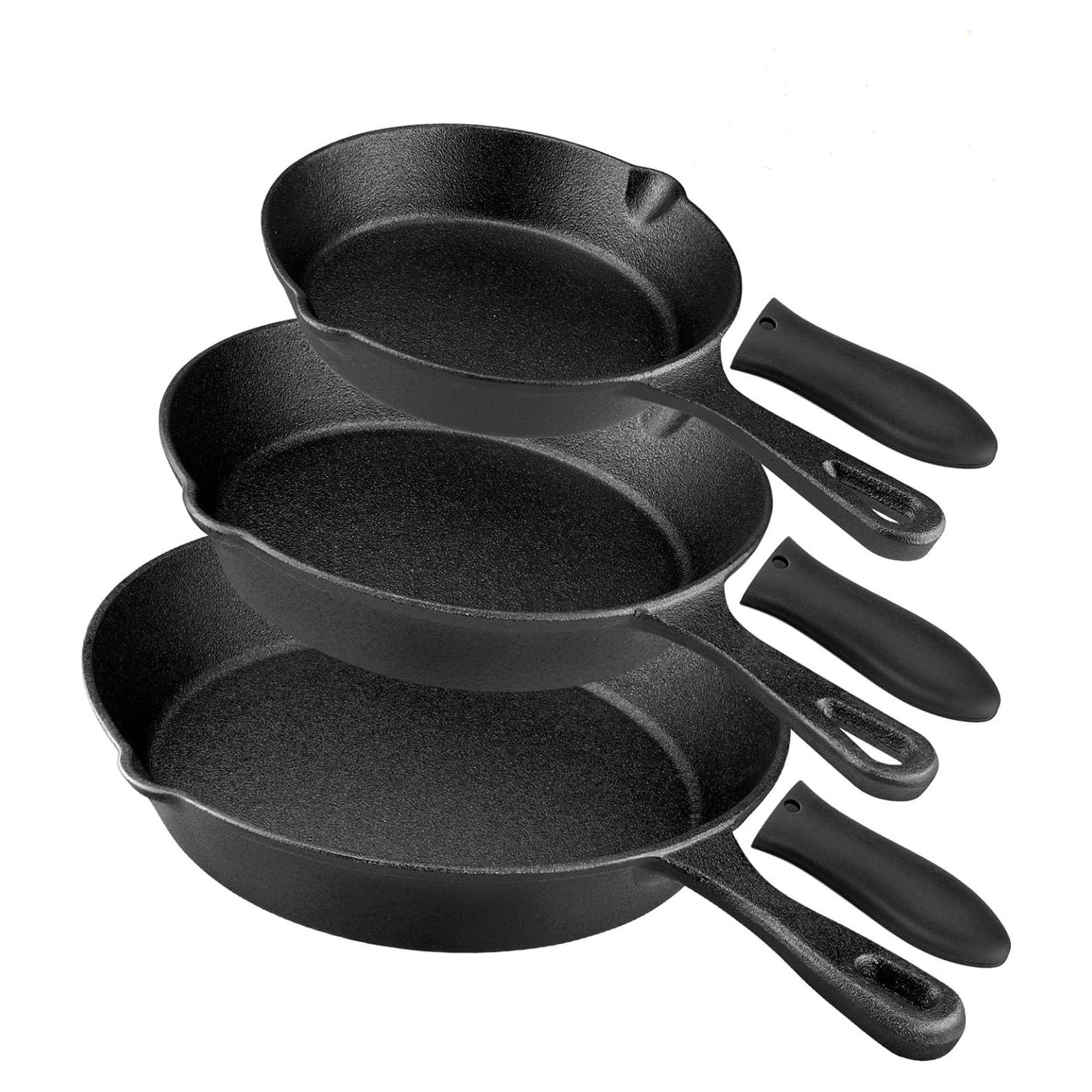 Juego de Sartenes de Hierro Fundido Rincentd - 3 Piezas 15-25 cm