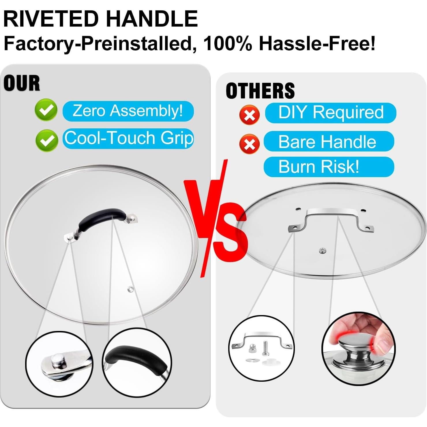 Tapa de Vidrio Templado 30 cm ALLWIN para Sartenes Lodge