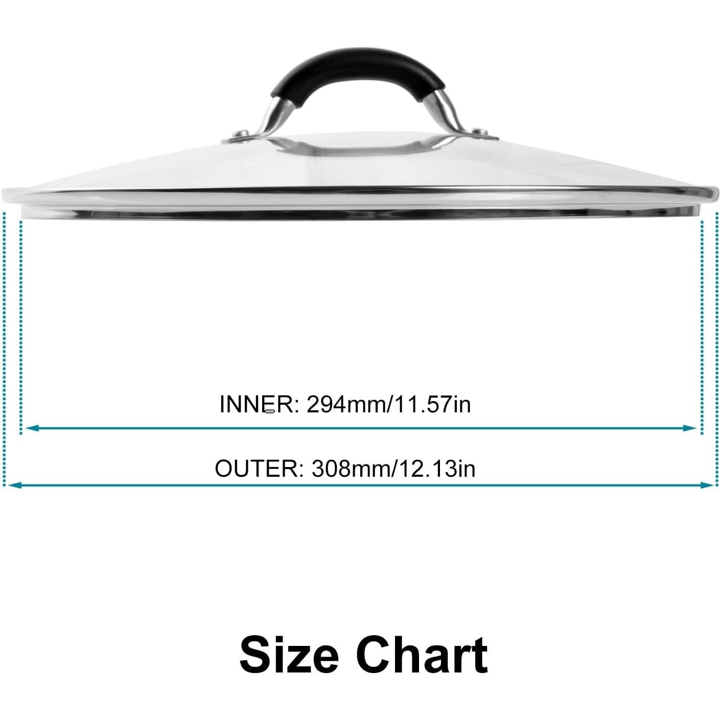 Tapa de Vidrio Templado 30 cm ALLWIN para Sartenes Lodge