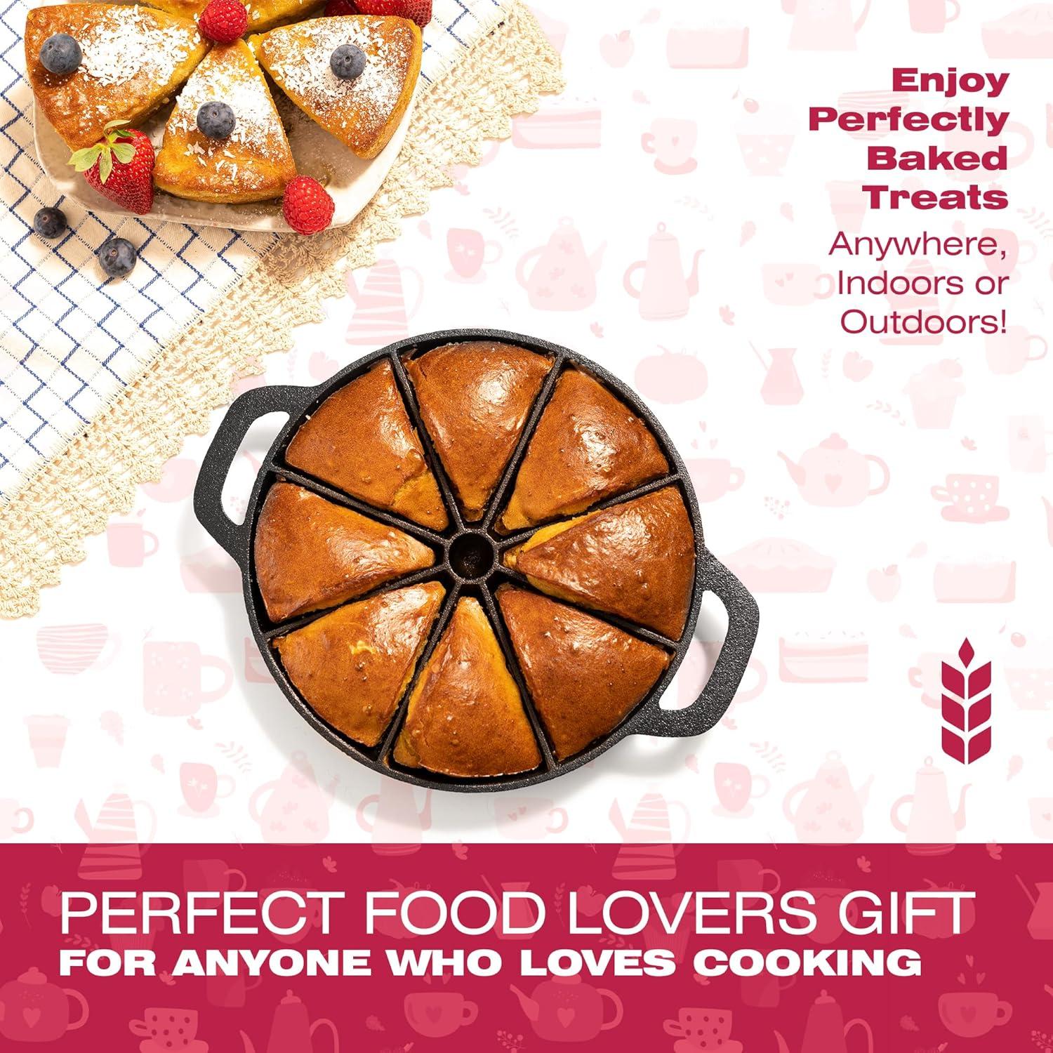 Sartén de Hierro Fundido KUHA para Scones - 8 Ranuras, 28 cm