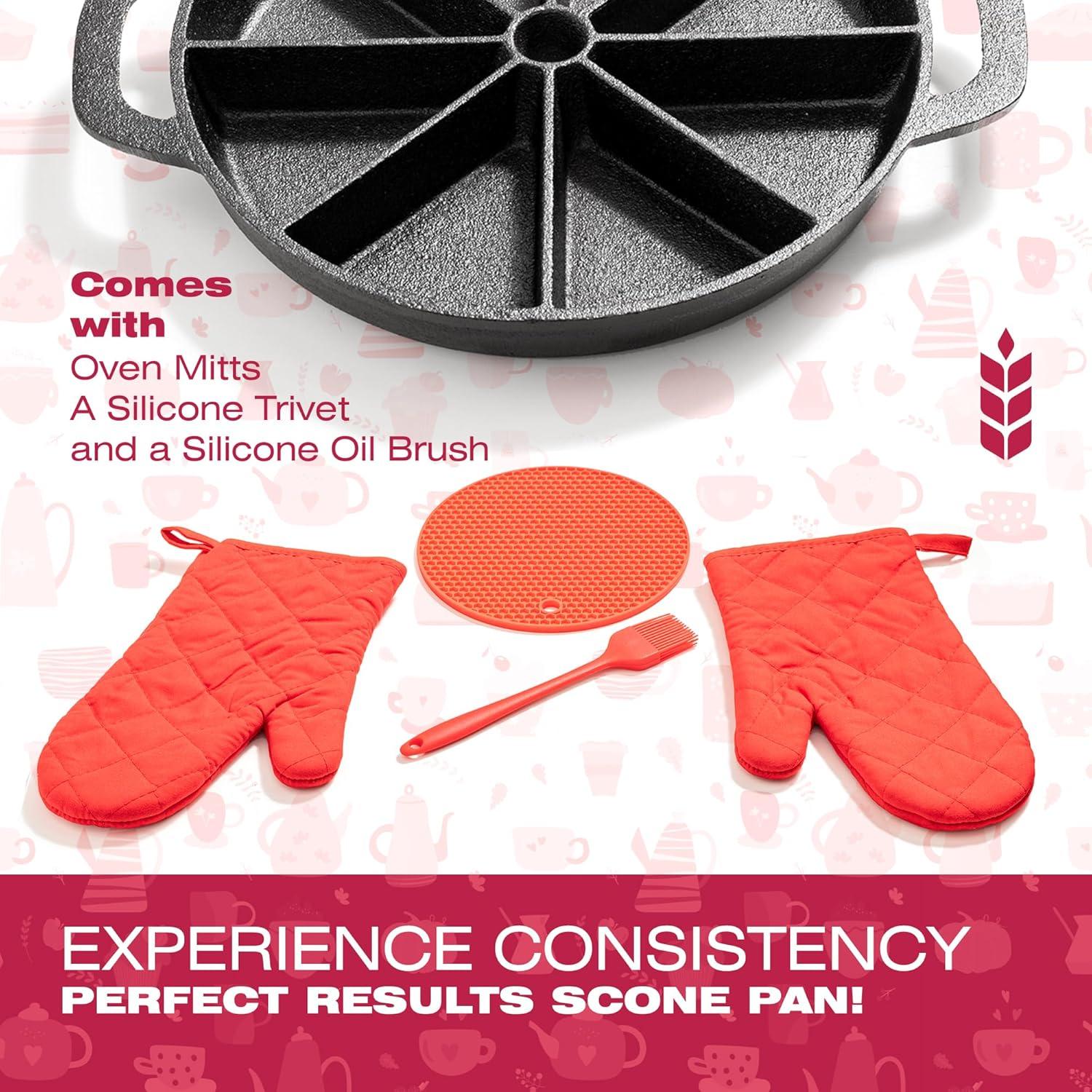 Sartén de Hierro Fundido KUHA para Scones - 8 Ranuras, 28 cm