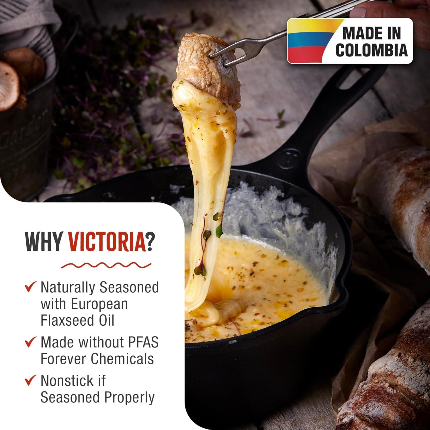 Sartén de Hierro Fundido Victoria 2QT Antiadherente Hecho en Colombia