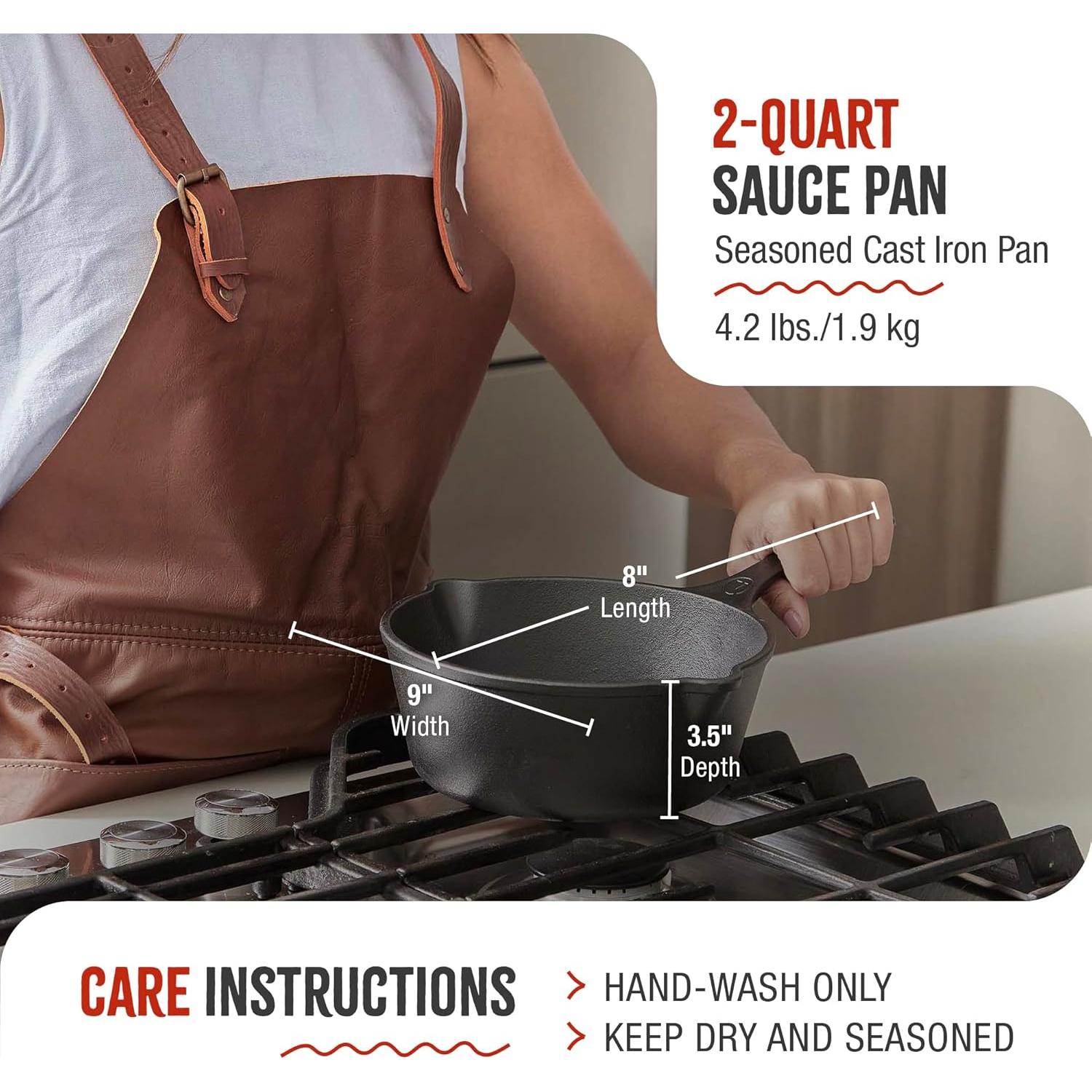 Sartén de Hierro Fundido Victoria 2QT Antiadherente Hecho en Colombia