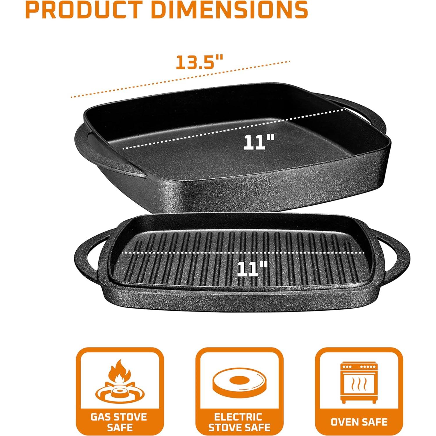 Olla Holandesa de Hierro Fundido Bruntmor 1.8L Cuadrada