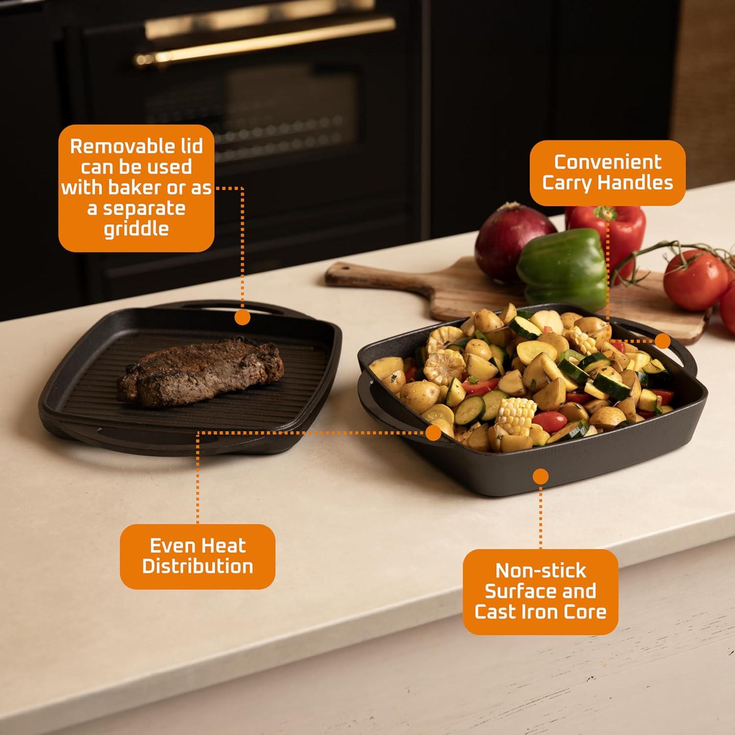 Olla Holandesa de Hierro Fundido Bruntmor 1.8L Cuadrada