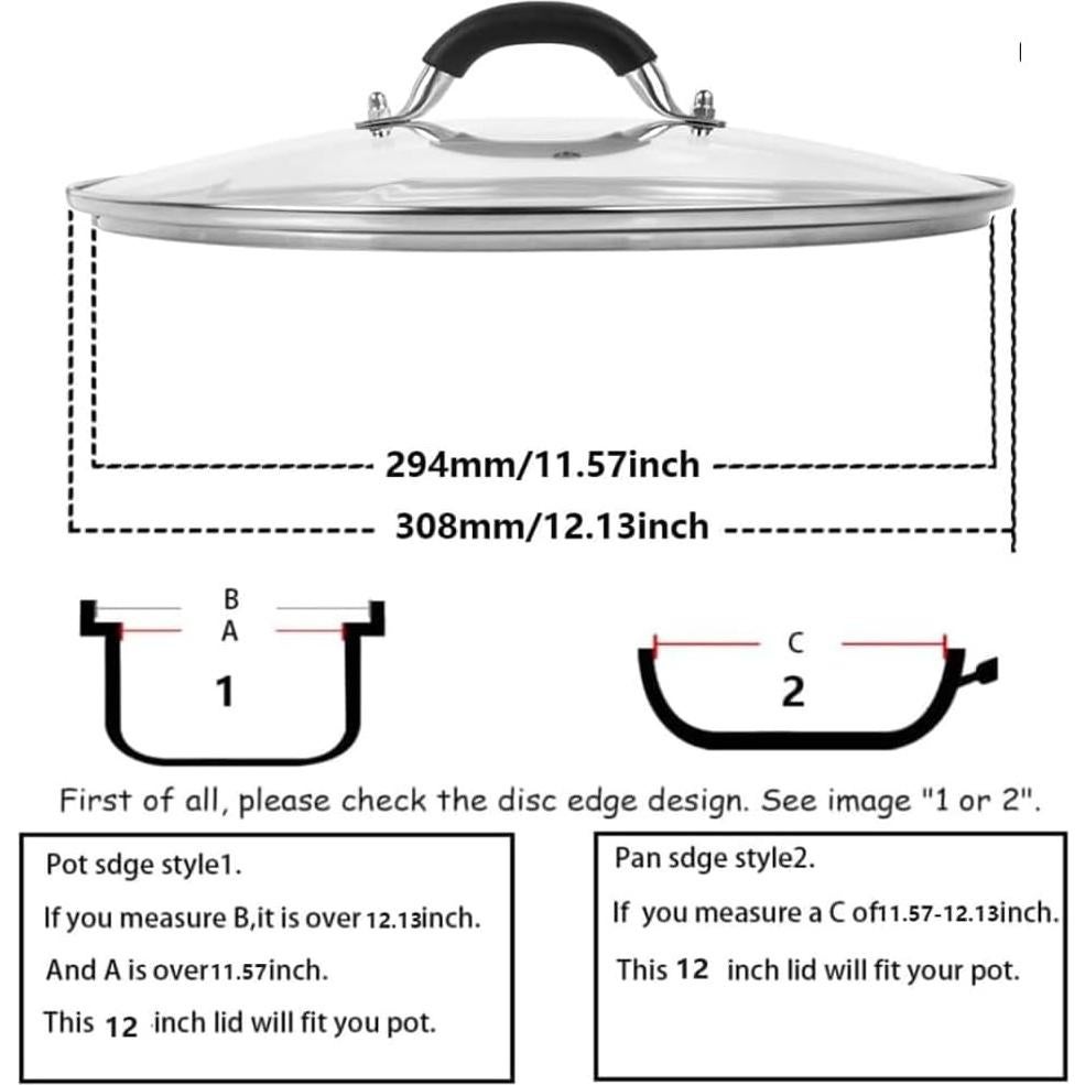 Tapa de Vidrio Templado 30.48 cm SANEMBER con Bisel de Acero