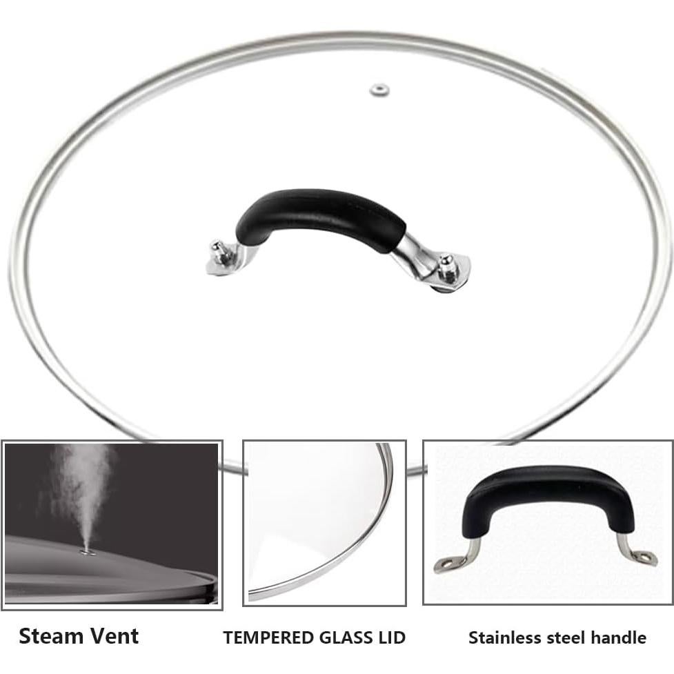 Tapa de Vidrio Templado 30.48 cm SANEMBER con Bisel de Acero