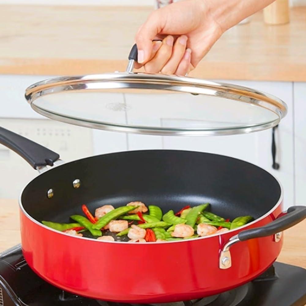 Tapa de Vidrio Templado 30.48 cm SANEMBER con Bisel de Acero