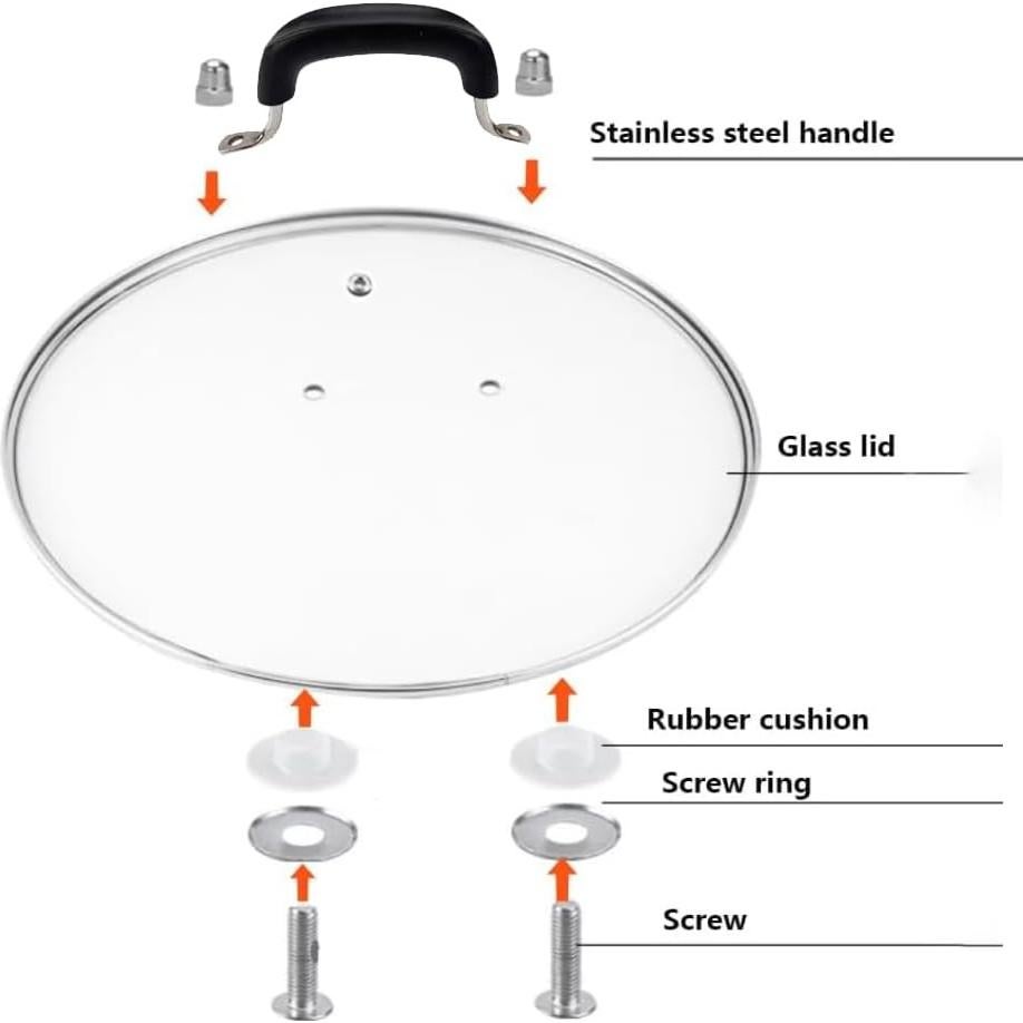 Tapa de Vidrio Templado 30.48 cm SANEMBER con Bisel de Acero