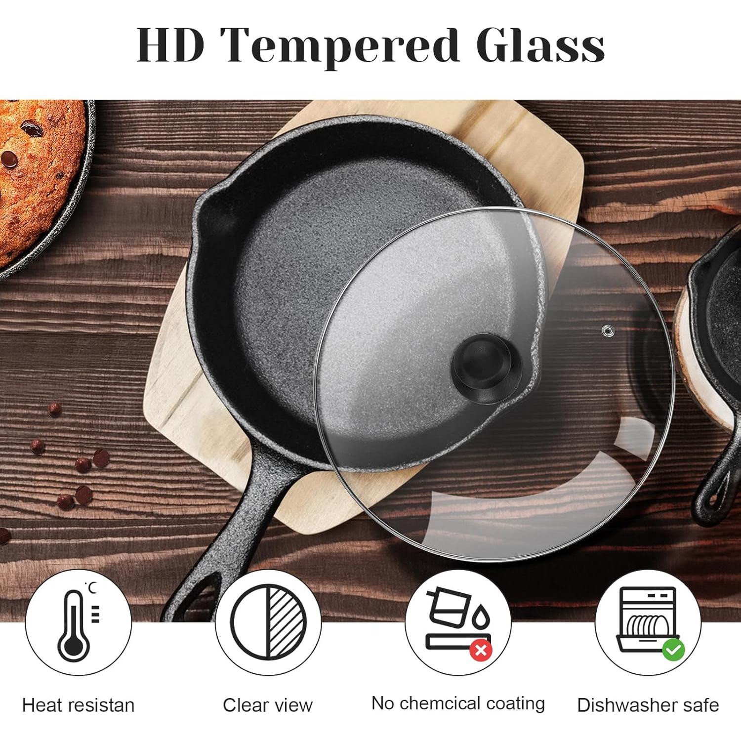 Tapa de Vidrio Templado 30 cm Dairrr Fuuu para Sartén Hierro