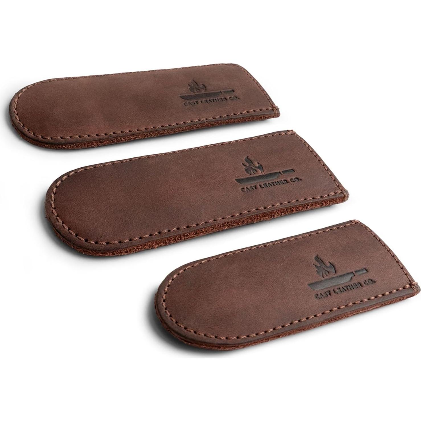 Cubierta de Mango de Sartén de Cuero Cast Leather Co. 3 Piezas