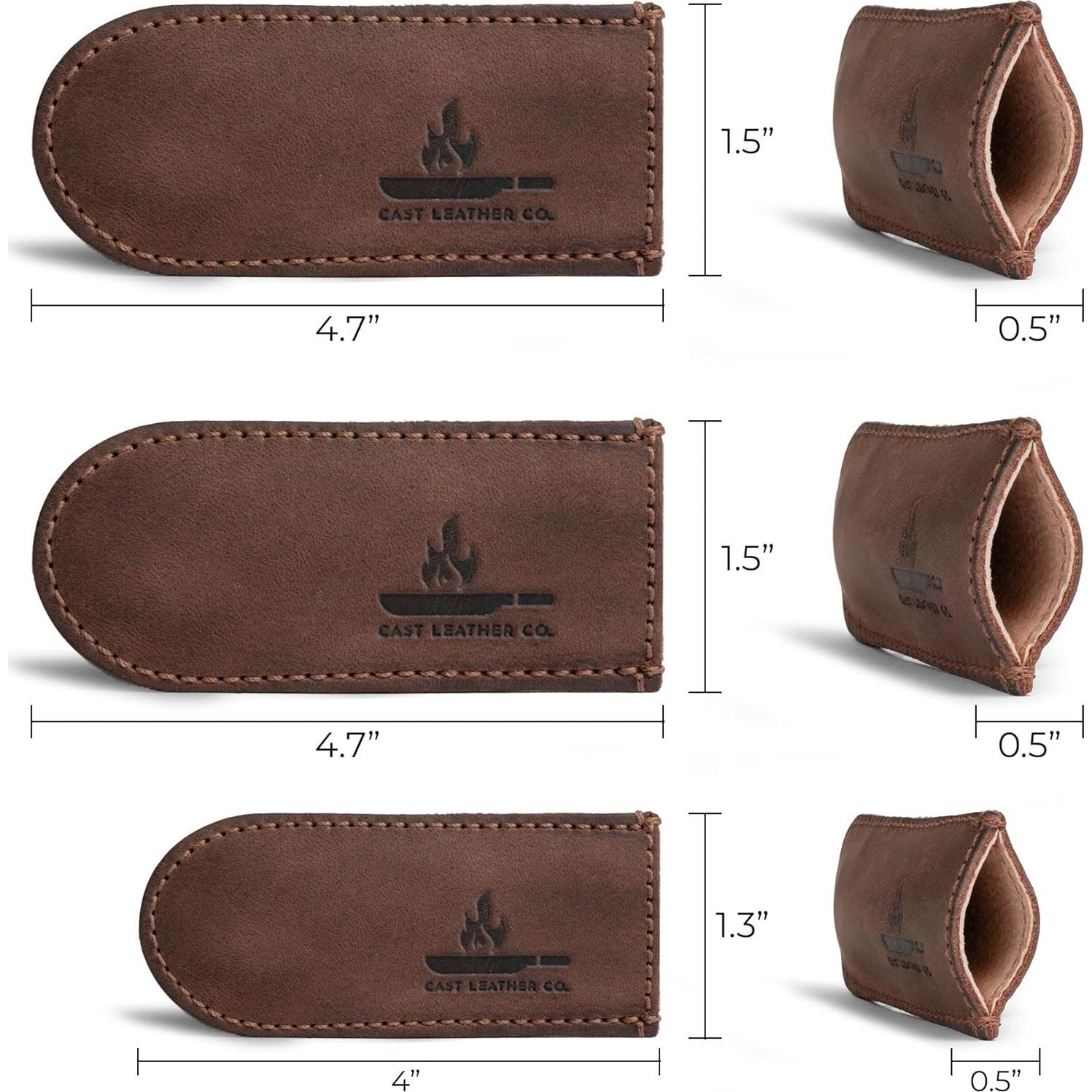 Cubierta de Mango de Sartén de Cuero Cast Leather Co. 3 Piezas