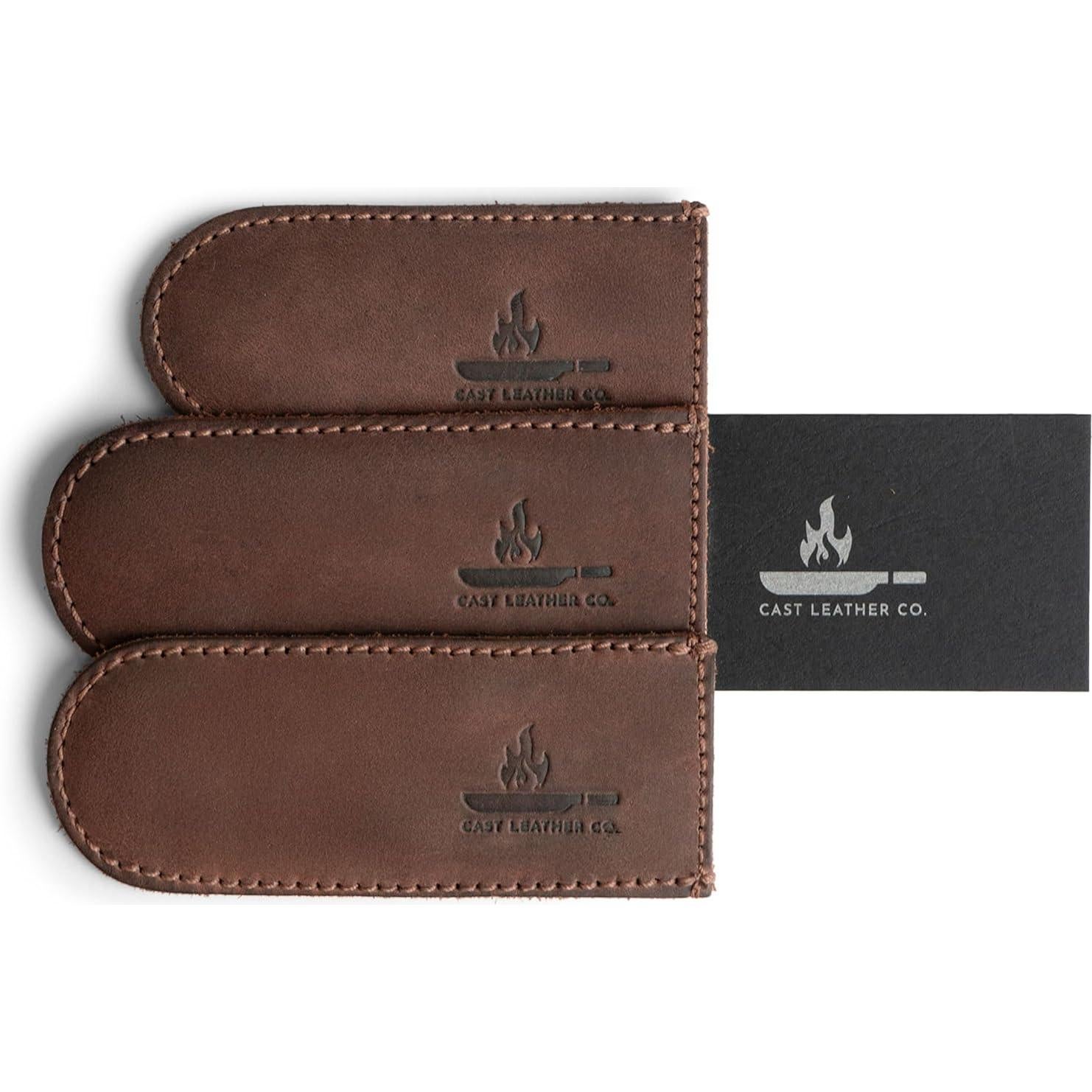 Cubierta de Mango de Sartén de Cuero Cast Leather Co. 3 Piezas