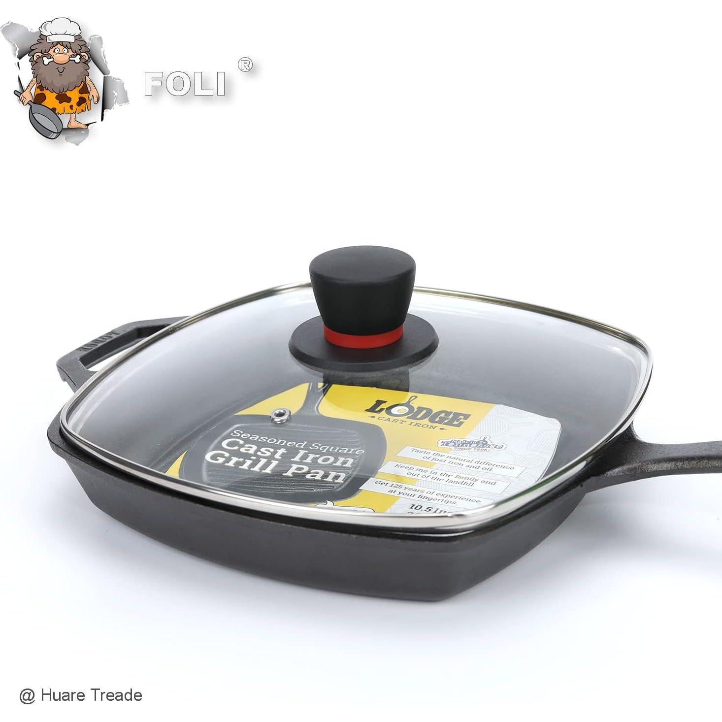 Tapa de vidrio cuadrada FOLI 10.5" (26.67 cm) con orificio