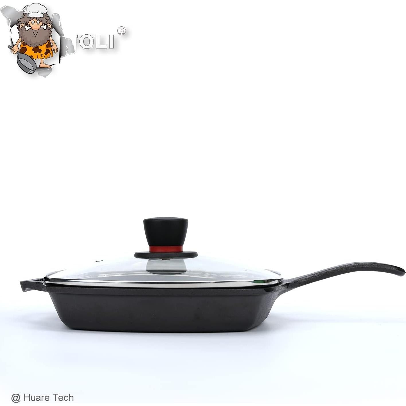 Tapa de vidrio cuadrada FOLI 10.5" (26.67 cm) con orificio