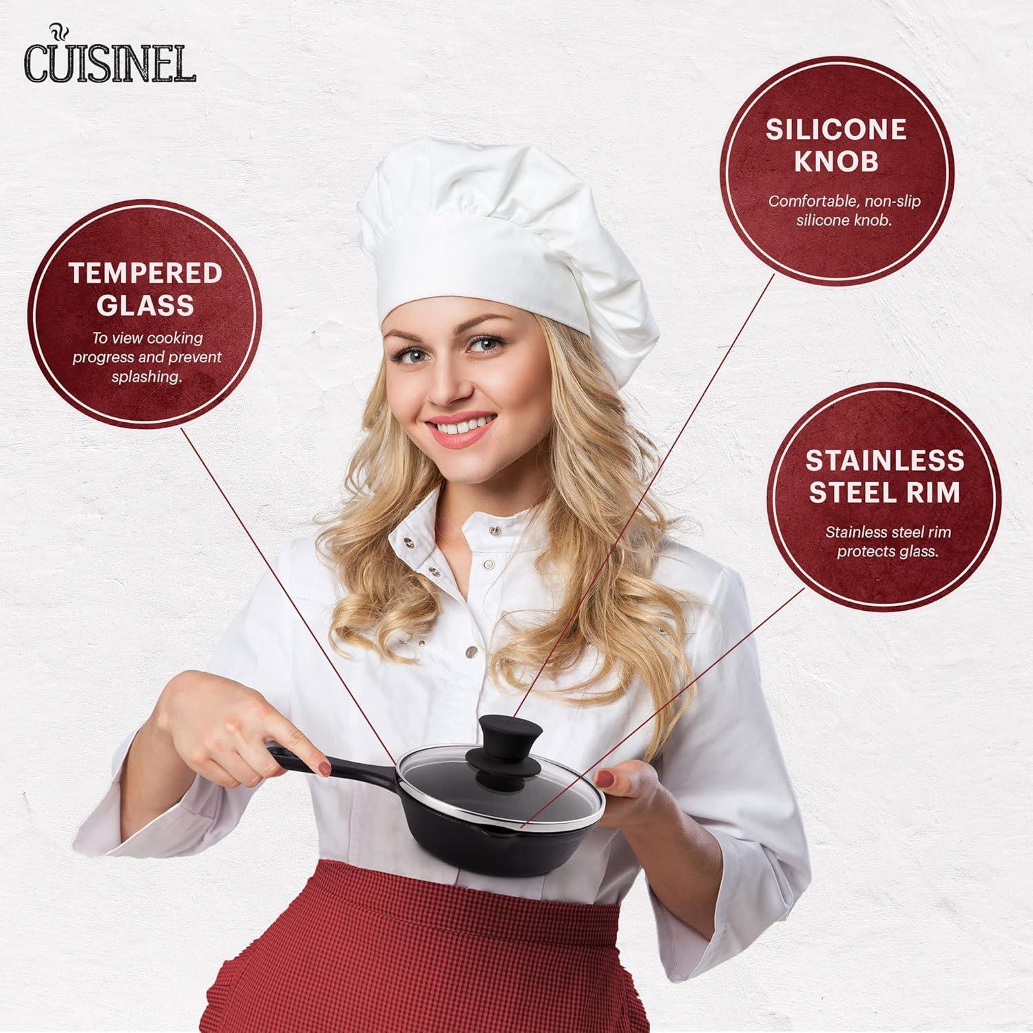 Tapa de Vidrio Cuisinel 15.24 cm A Prueba de Horno con Perilla Negra