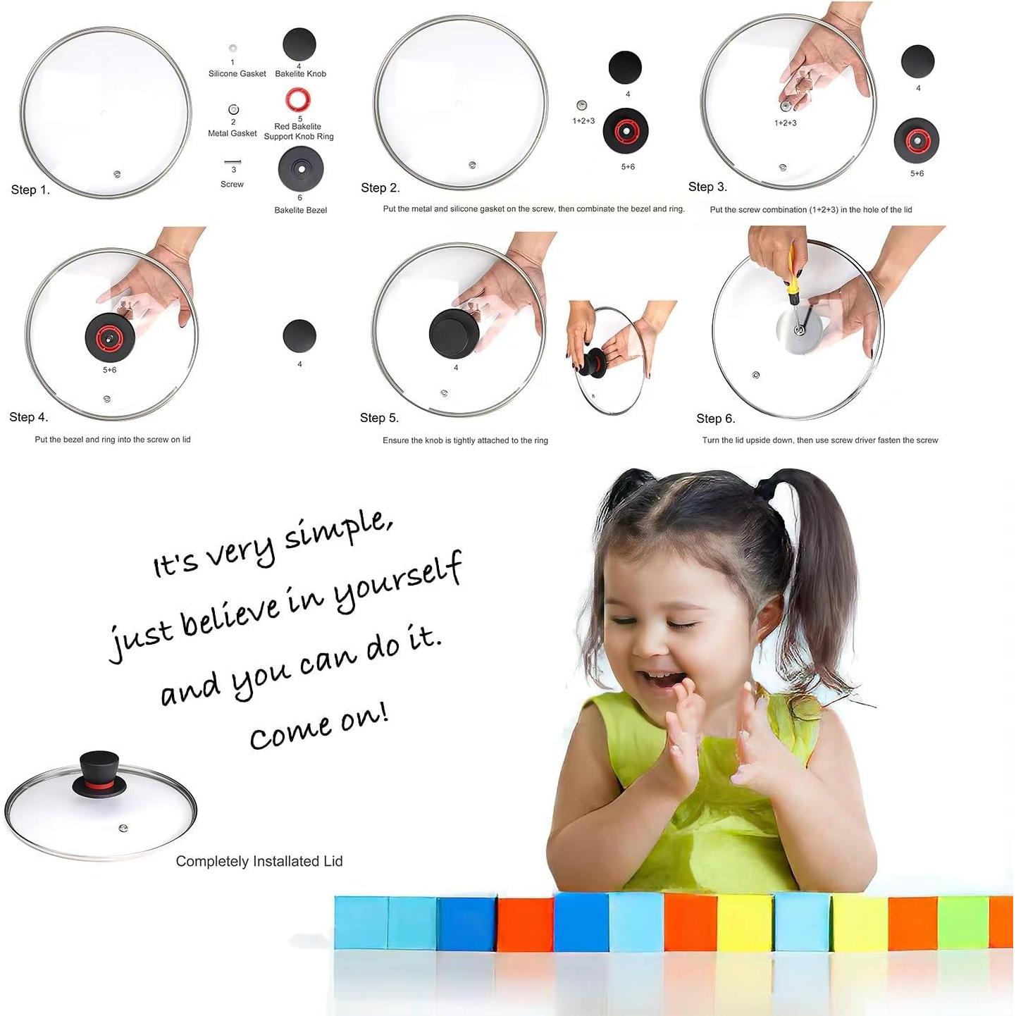 Tapa de sartén de vidrio 30.48 cm IFITTING con ventilación