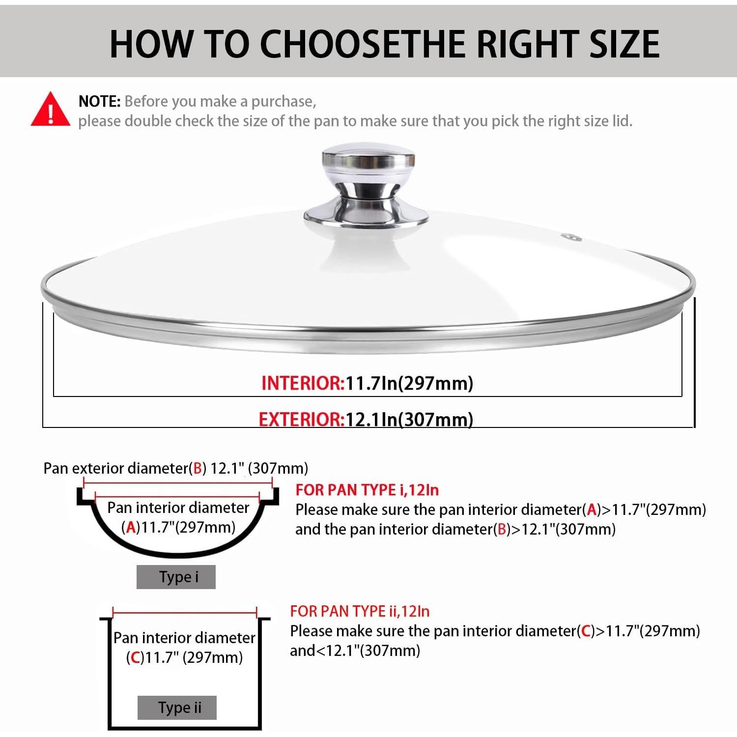 Tapa de vidrio templado 30 cm Laplad para sartenes y ollas