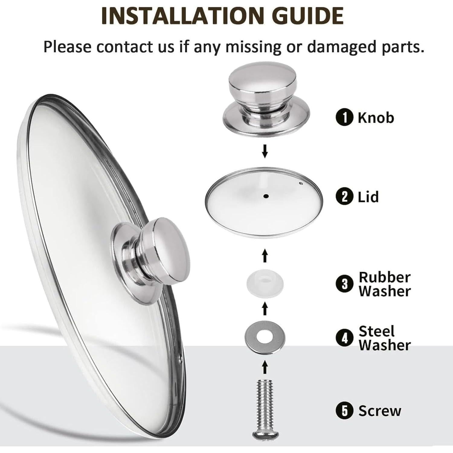 Tapa de vidrio templado 30 cm Laplad para sartenes y ollas