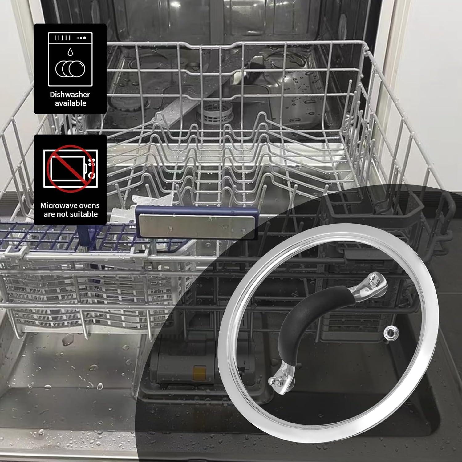 Tapa de Vidrio Templado 16.5 cm HEVSTIL con Mango de Acero Inoxidable