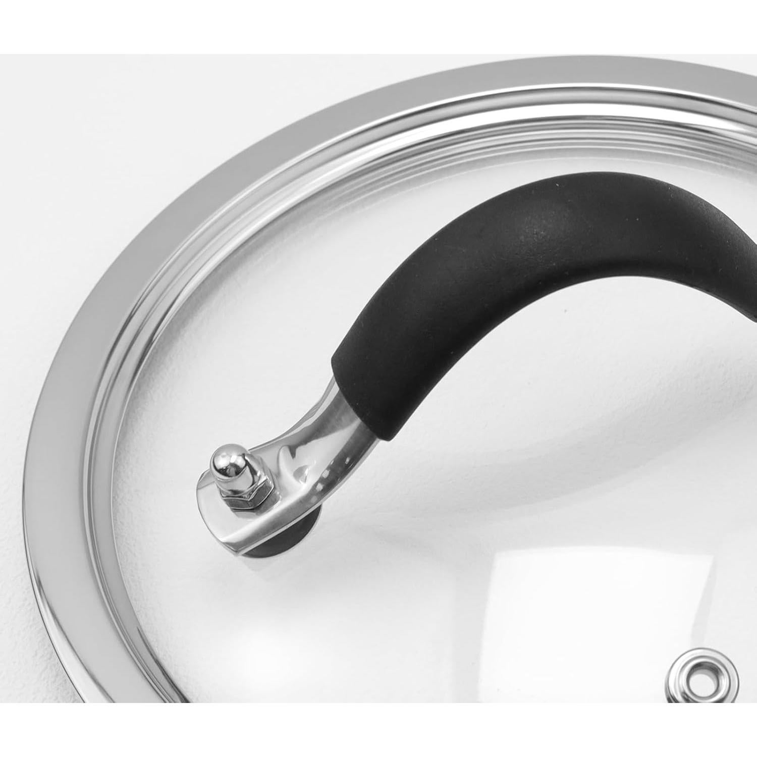 Tapa de Vidrio Templado 16.5 cm HEVSTIL con Mango de Acero Inoxidable