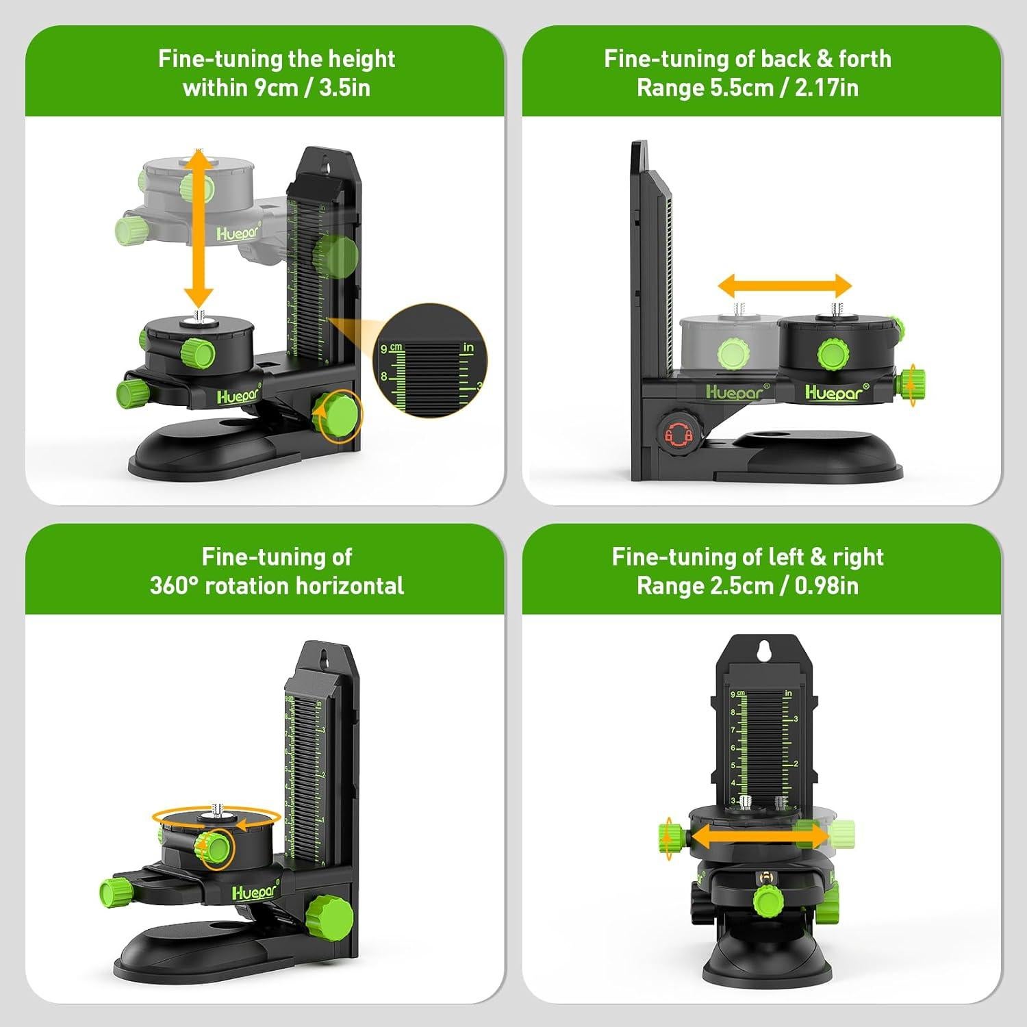 Nivel Láser Huepar 4D Verde 360 con Control Remoto 904DG