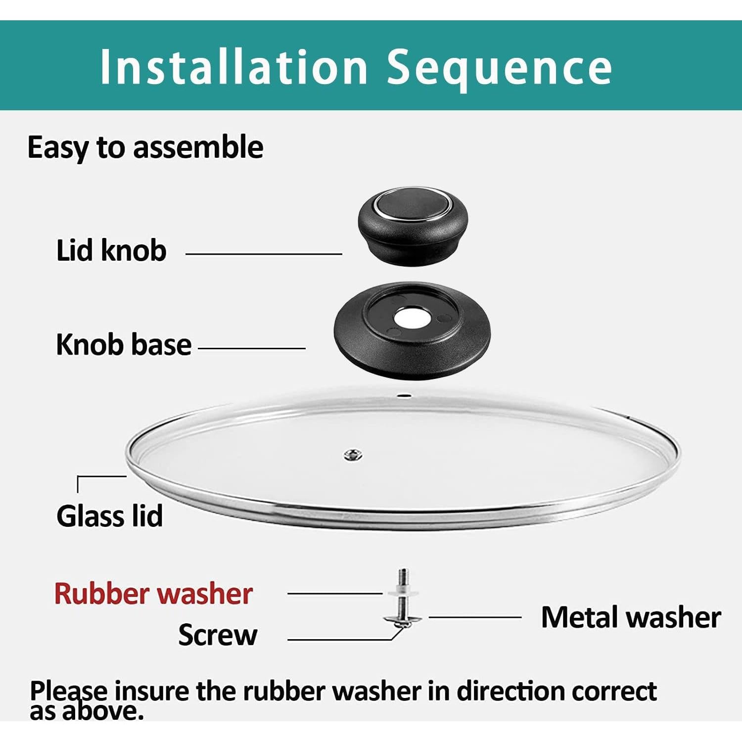Tapa de vidrio ZUIHUI 26.67 cm para sartén redonda