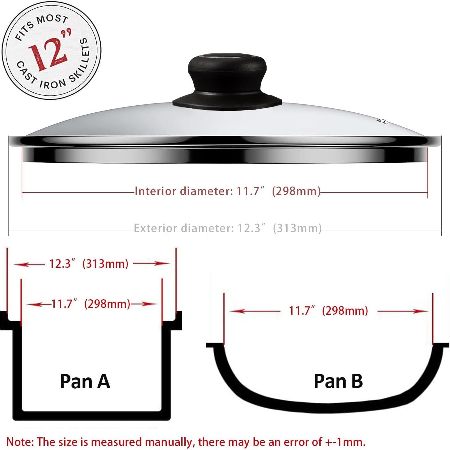 Tapa de vidrio templado ZUIHUI 30 cm con ventilación