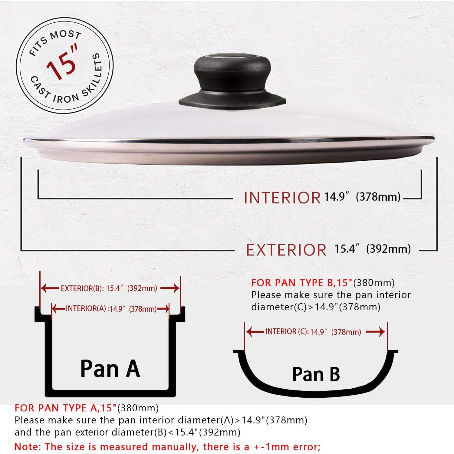 Tapa de vidrio templado CORYTAO 15" redonda transparente