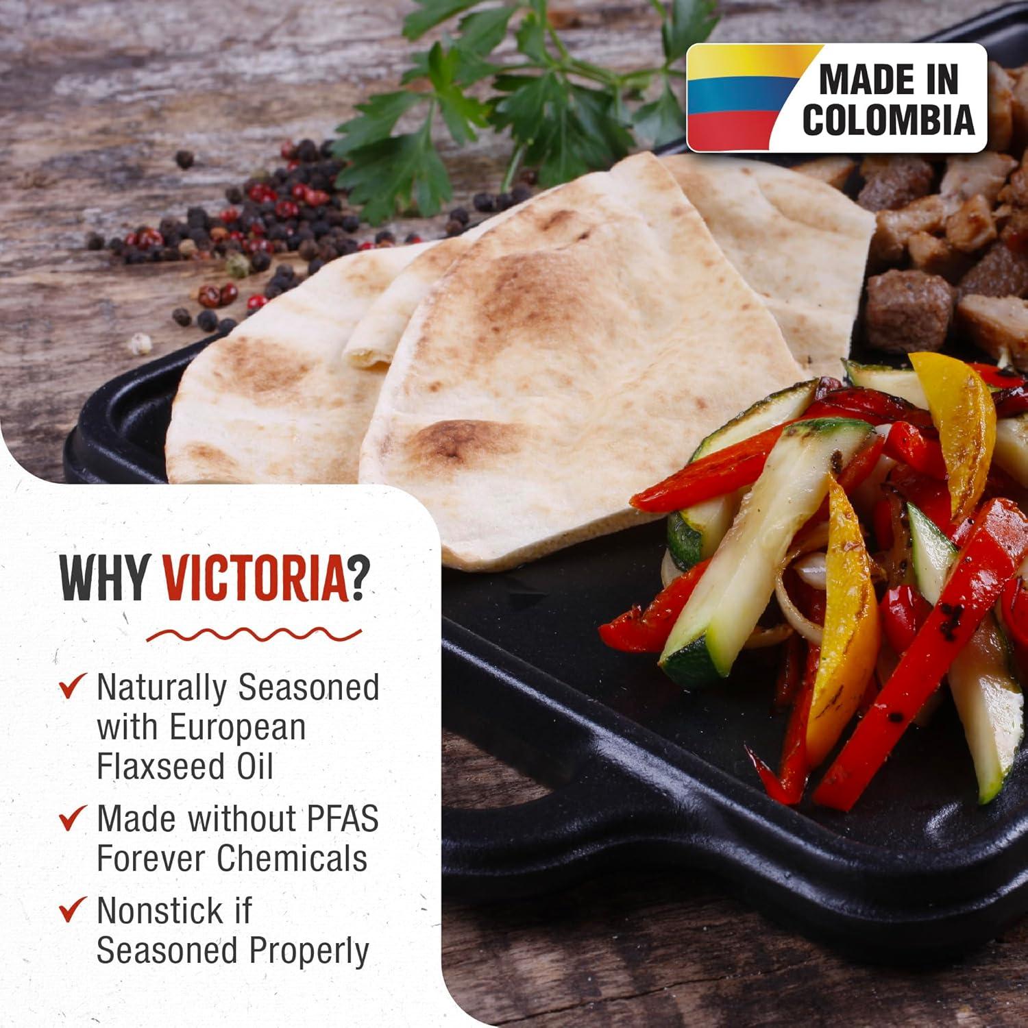 Sartén Rectangular de Hierro Fundido Victoria 33x21.6cm