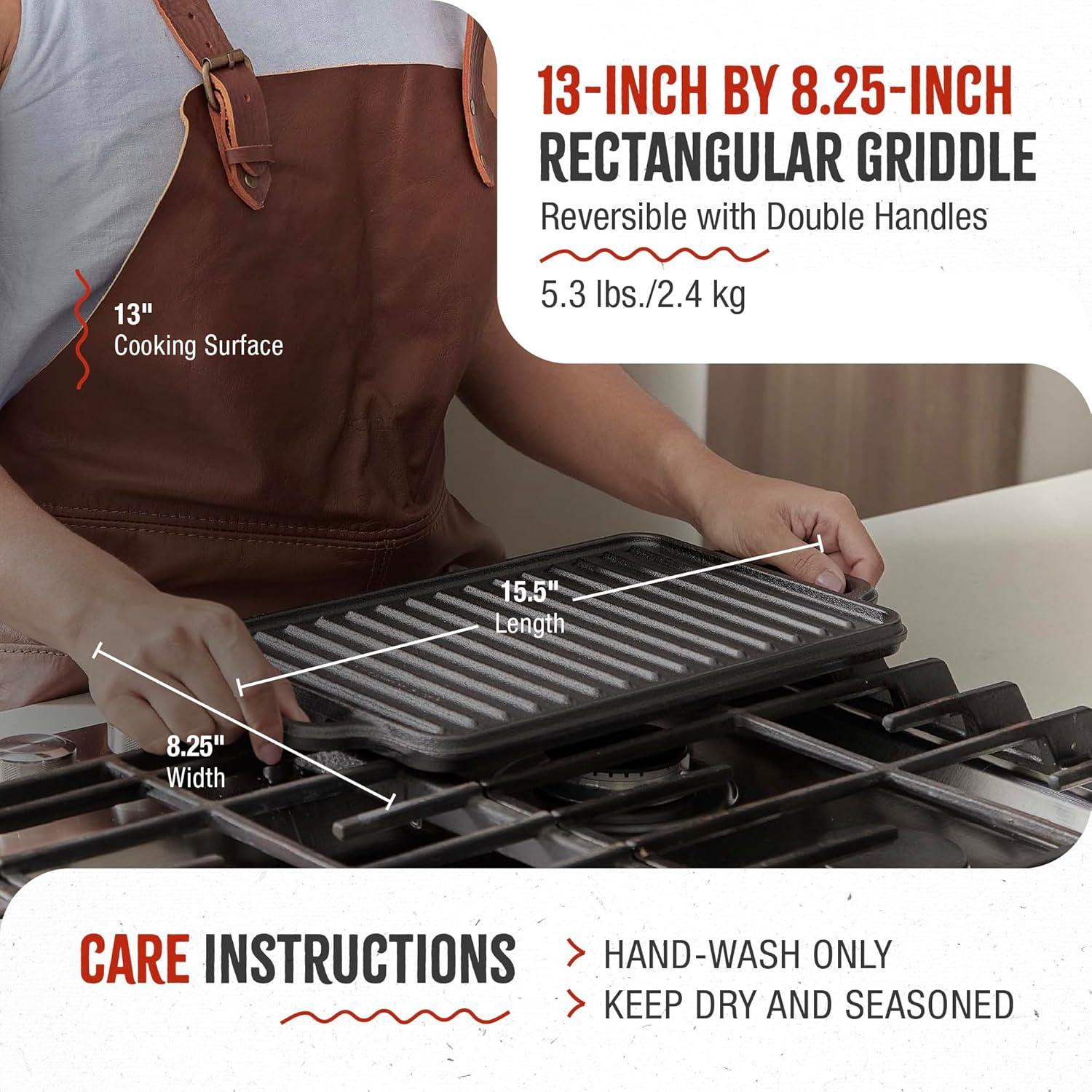 Sartén Rectangular de Hierro Fundido Victoria 33x21.6cm