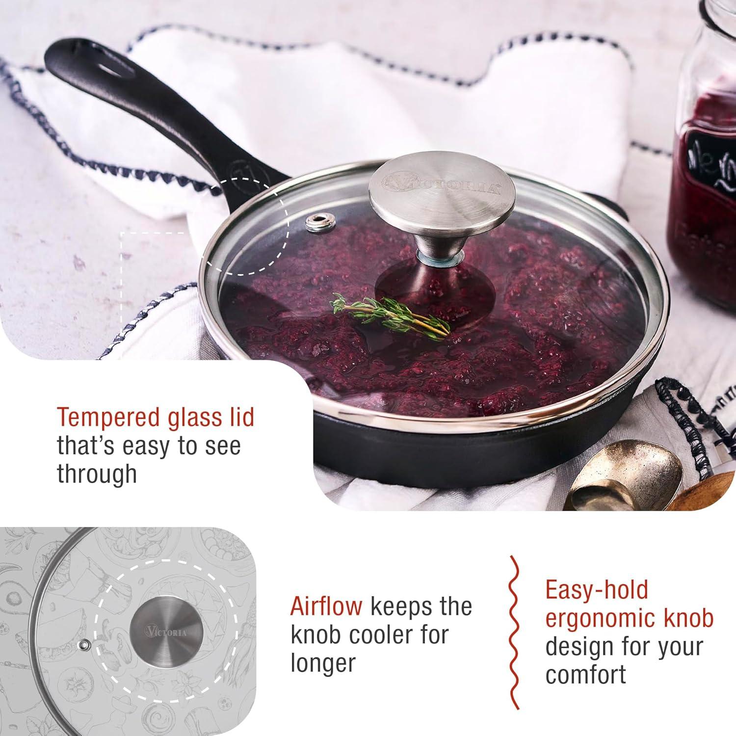 Tapa de vidrio templado Victoria 17.78 cm redonda para sartén