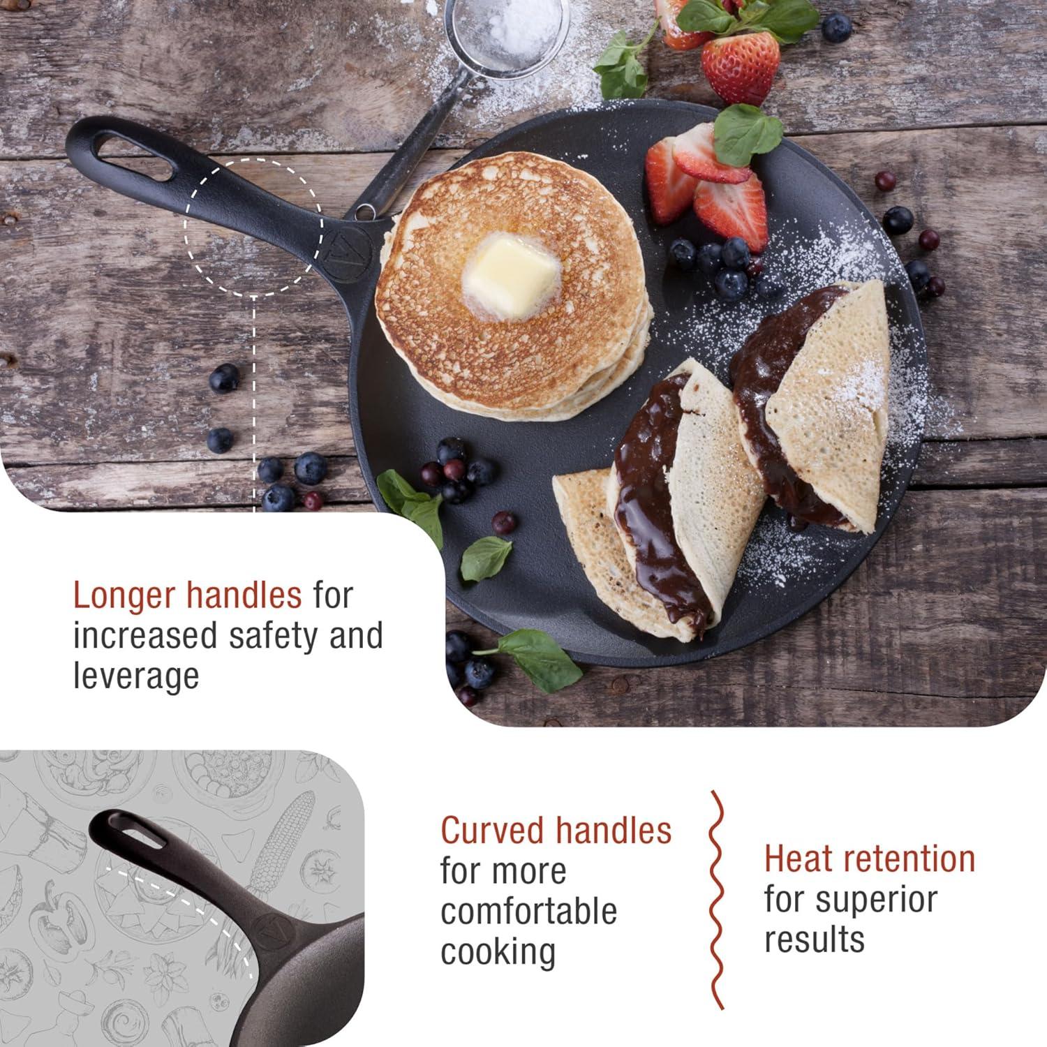 Sartén de Hierro Fundido Victoria 10.5" Precondimentada 2kg