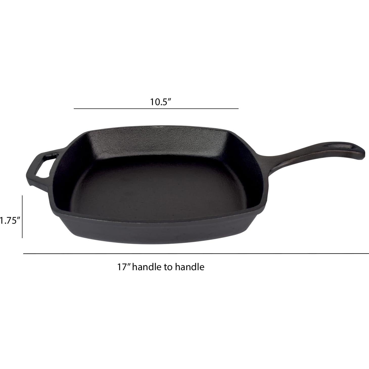 Sartén Cuadrada de Hierro Fundido Jim Beam 26.67 cm Pre Sazonada