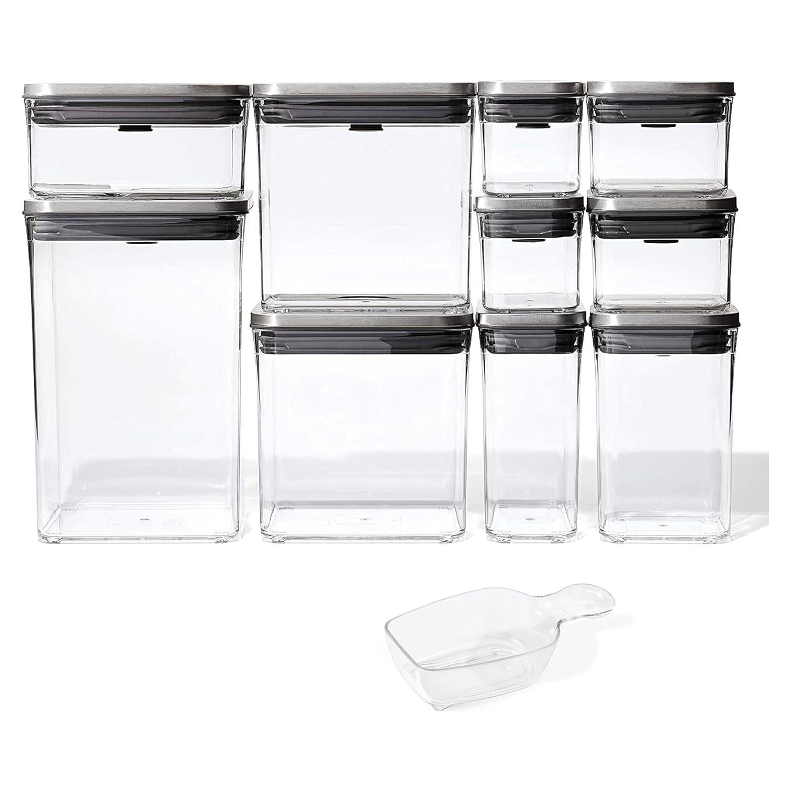 Conjunto de 12 Contenedores POP OXO SteeL Herméticos 0.19-4.17 L