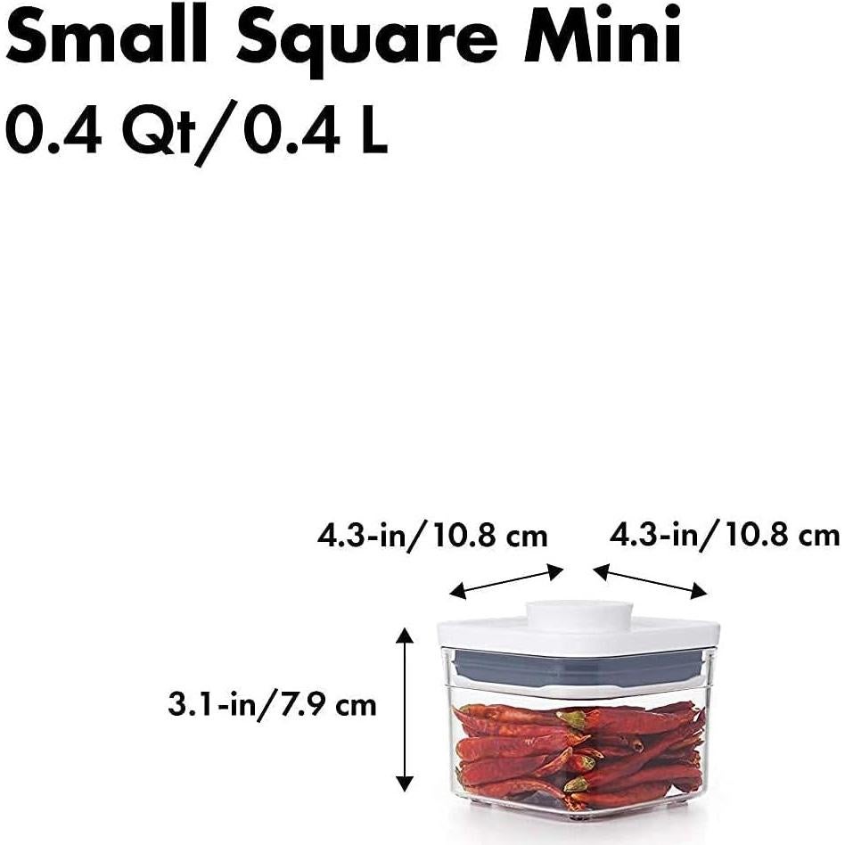 Contenedor POP OXO Good Grips 0.4 L Cuadrado Hermético - Juego de 4