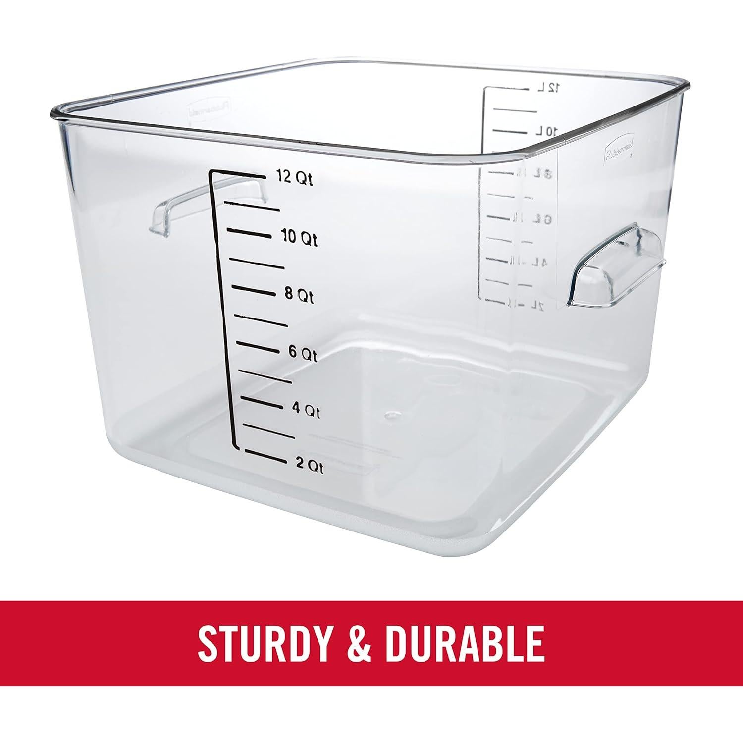 Contenedor de Almacenamiento Rubbermaid 12L Cuadrado Ahorro Espacio