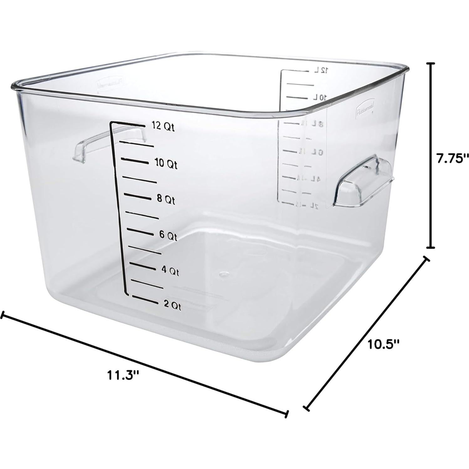 Contenedor de Almacenamiento Rubbermaid 12L Cuadrado Ahorro Espacio