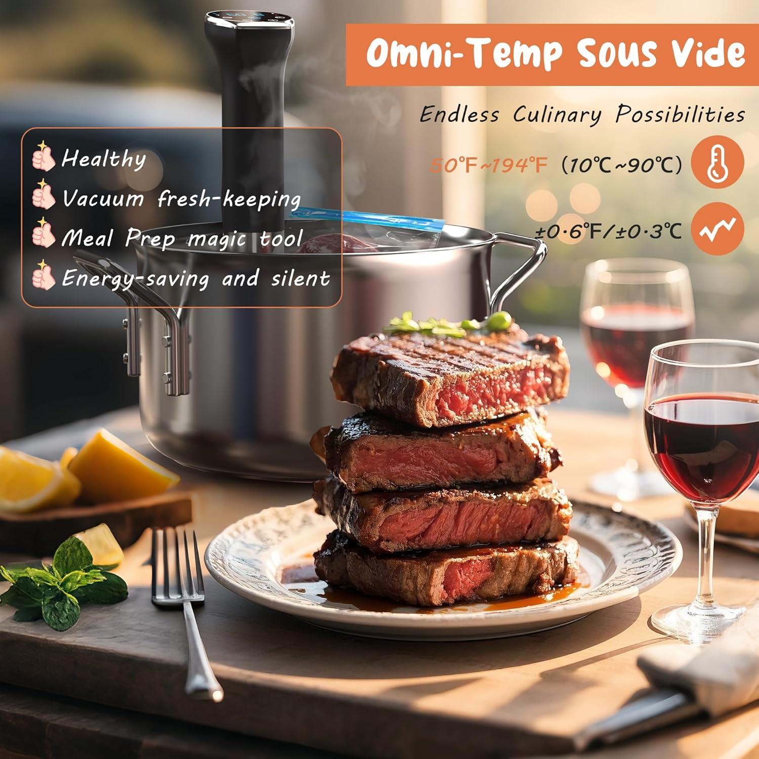 Máquina Sous Vide 1100W Karienvir WIFI IPX7 Portátil