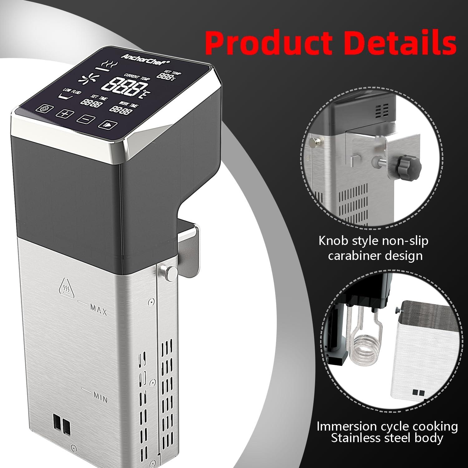 Circulador de Inmersión Sous Vide AnchorChef 1400W 60L Táctil