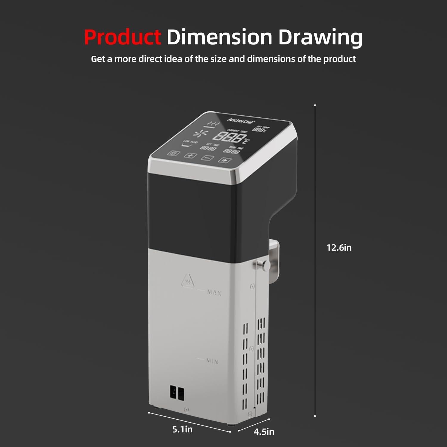 Circulador de Inmersión Sous Vide AnchorChef 1400W 60L Táctil