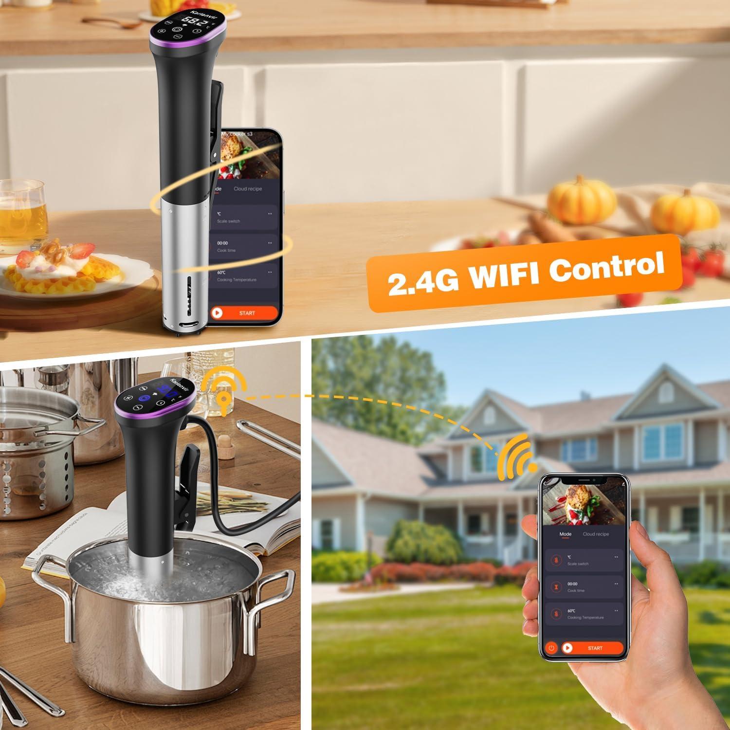 Cocedor Sous Vide Karienvir 1100W con Kit de Bolsas Sellables