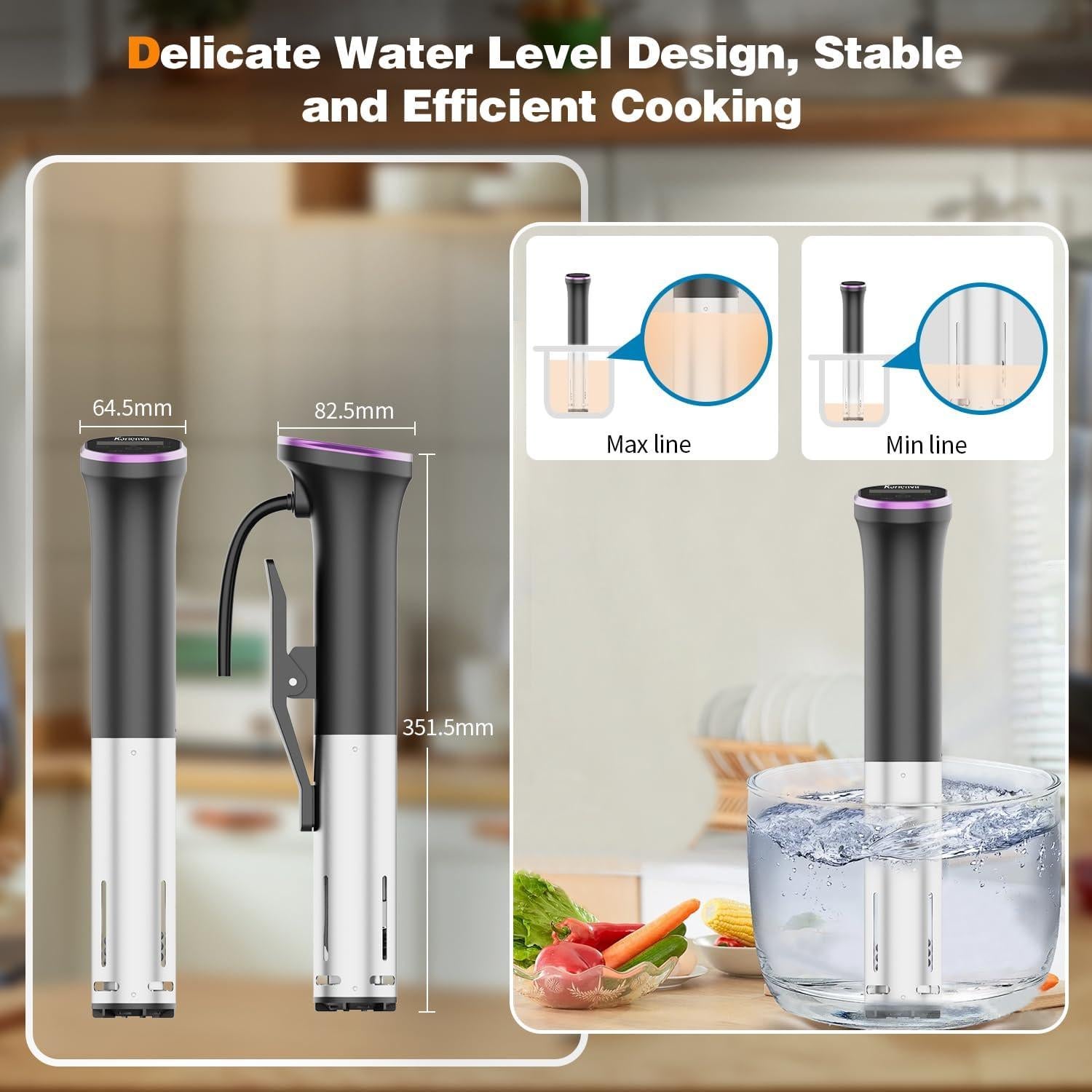 Cocedor Sous Vide Karienvir 1100W con Kit de Bolsas Sellables