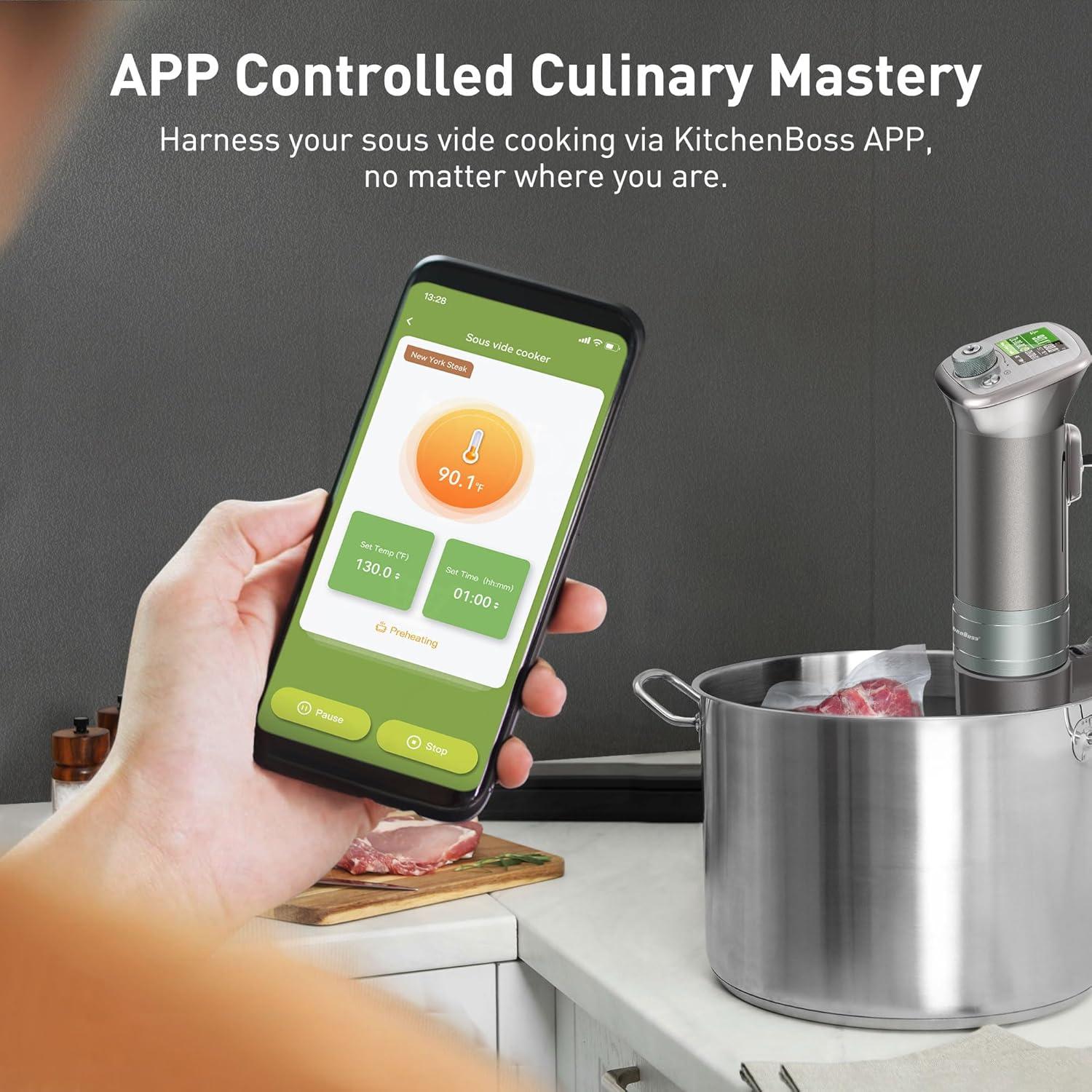 Cocinero Sous Vide KitchenBoss G320PS WiFi 1100W Acero Inoxidable